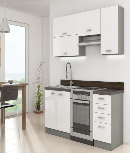 Front do zmywarki 45 cm z panelem sterującym z przodu ZM 570x446 BIAŁY POŁYSK, SZARY PLATYNOWY, Meble Kuchenne BIANCA