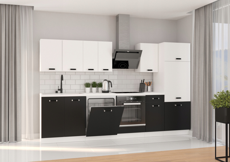 Szafka kuchenna dolna OMEGA 80 ZL 2F ZB BIAŁY/CZARNY