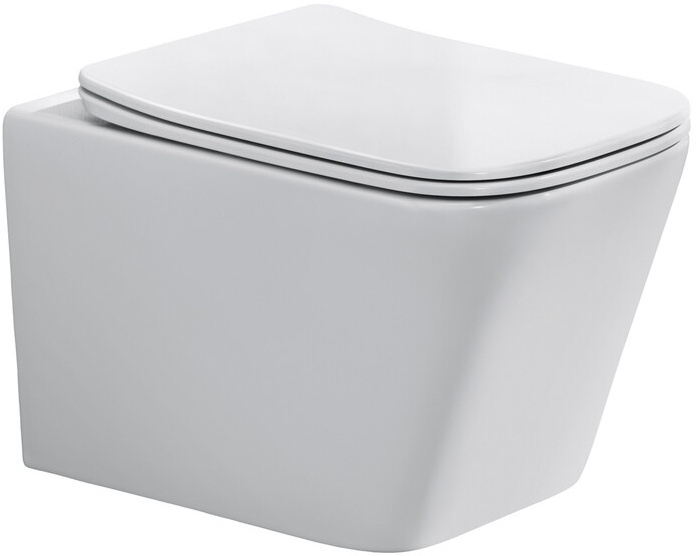 Misa wisząca WC HUNG, deska wolnoopadająca Biała