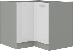 Szafka kuchenna dolna BIANCA 90x90 DN 2F BB BIAŁY POŁYSK/SZARY PLATYNOWY