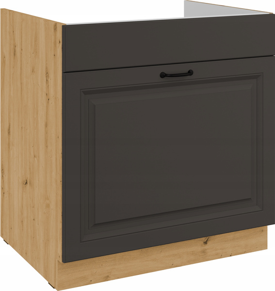 Szafka kuchenna dolna STILO 80 ZL 1S BB GRAFIT MAT/DĄB ARTISAN