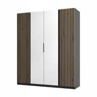 Szafa KAJA 2 LAM 2 LUSTRO Dąb Evoke / Czarny / Lamele