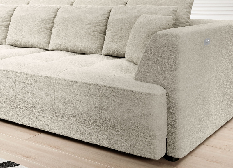 Sofa z funkcją spania TIGA BIGSOFA 302 cm, Elektryczny wysuw siedziska