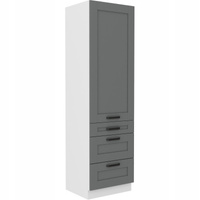 Szafka kuchenna słupek LUNA 60 DKS-210 3S 1F DUST GREY / BIAŁY MAT