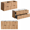 Meble łazienkowe ADEL OAK 120, Zestaw mebli z umywalkami, Lustro LED 120