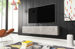 Szafka RTV Lowboard D 140cm DĄB WOTAN / BIAŁY POŁYSK