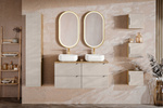 Meble łazienkowe LUXOR BEIGE 90-2, Umywalka nablatowa, Beż, 2 KOLORY