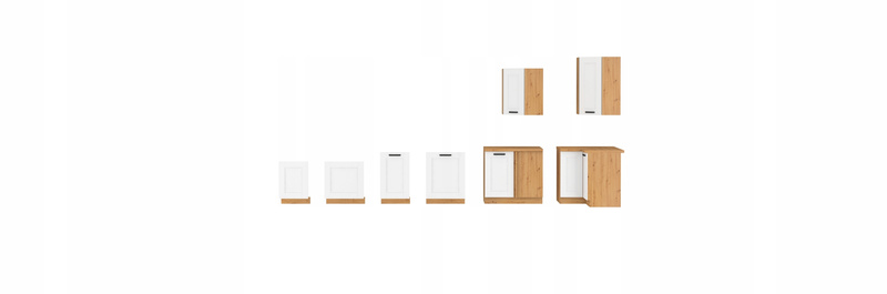 Front do zmywarki LUNA ZM 570 x 446 BIAŁY MAT / DĄB ARTISAN