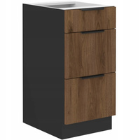 Szafka kuchenna dolna MONZA 40 D 3S BB ORZECH OKAPI / CZARNY MAT