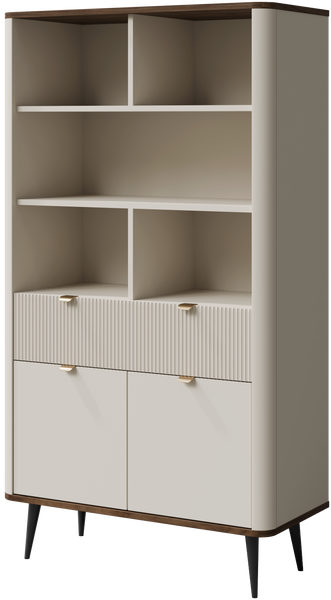 Regał MARLY 5 90cm, Meble Pokojowe MARLY, KASZMIR / SZARY KAMIEŃ