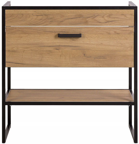 Szafka pod umywalkę 80cm, Meble łazienkowe BROOKLIN Dąb Craft Złoty/Czarny