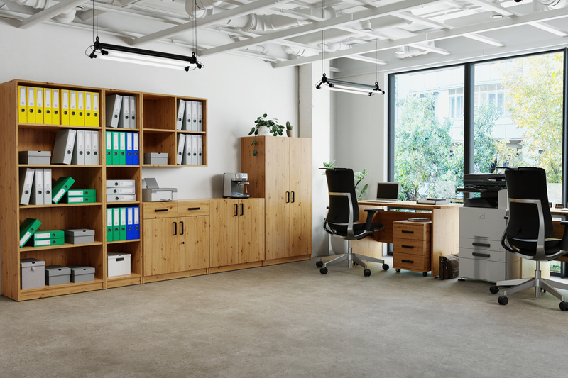 Nadstawka szafy biurowej MALTA 112 2F Dąb Artisan