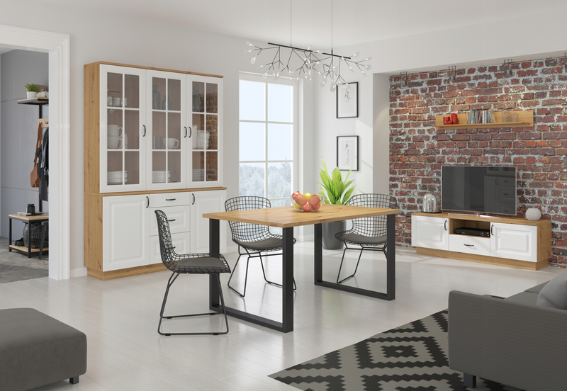 Komoda FLAWIA 100 1D3S Dąb Artisan / Grafit