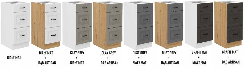 Szafka kuchenna dolna STILO 40 D 3S BB CLAYGREY / DĄB ARTISAN