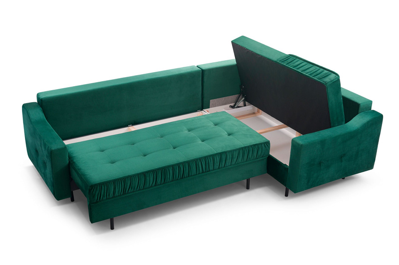 Narożnik z funkcją spania AKITA 289 cm, Rozkładany, 2xPojemnik, Rogówka