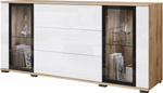 Komoda CARO 150cm Dąb Wotan / Biały Połysk