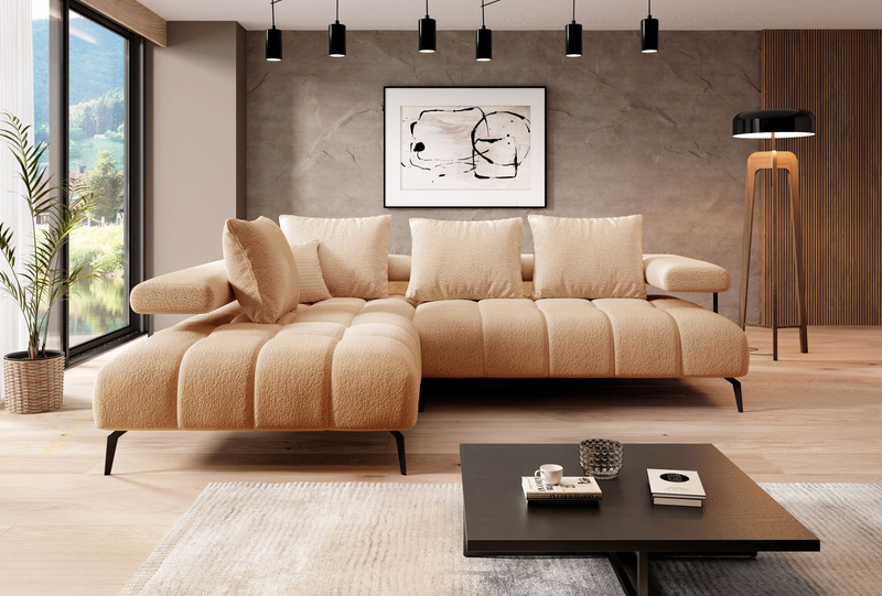 Narożnik MAGNETIC L 258 cm, Elektryczny wysuw siedziska