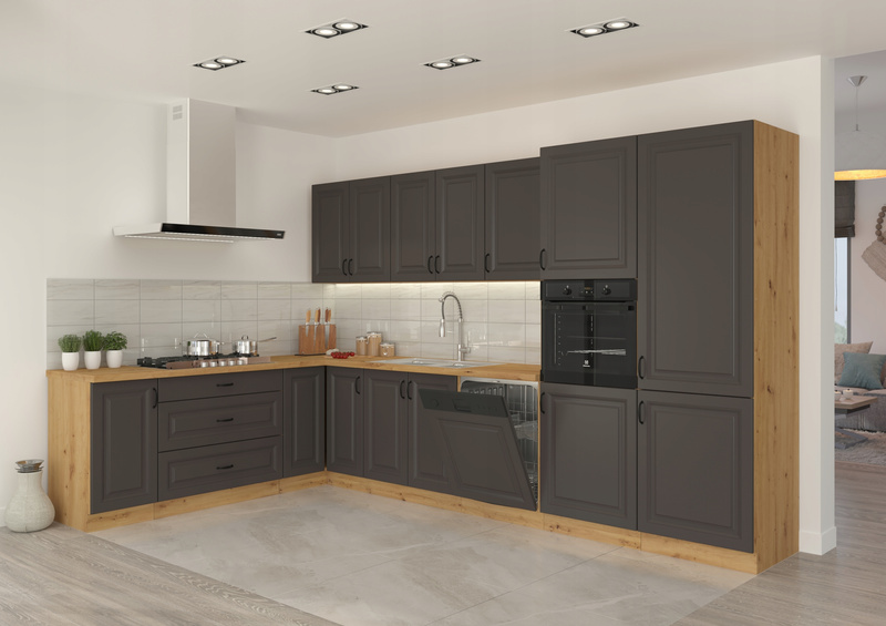 Szafka kuchenna górna STILO 60x60 GN-72 (90°) 2F GRAFIT MAT/DĄB ARTISAN