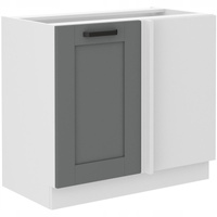 Szafka kuchenna dolna narożna LUNA 105 DN 1F BB DUST GREY / BIAŁY MAT