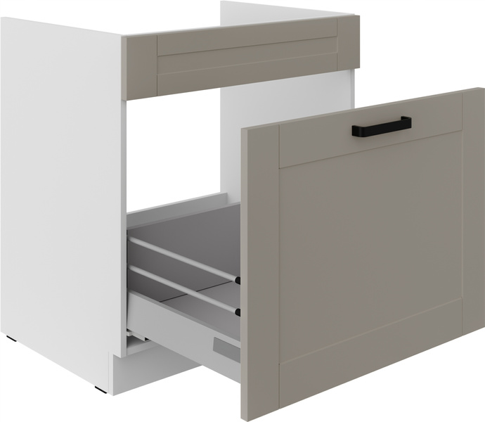 Szafka kuchenna dolna LUNA 80 ZL 1S BB CLAY GREY / BIAŁY MAT