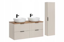 Meble łazienkowe ADEL CASHMERE 120, 2x umywalka nablatowa, Blat Wotan