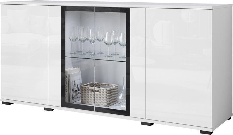 Komoda CARO 154 Biały / Biały Połysk