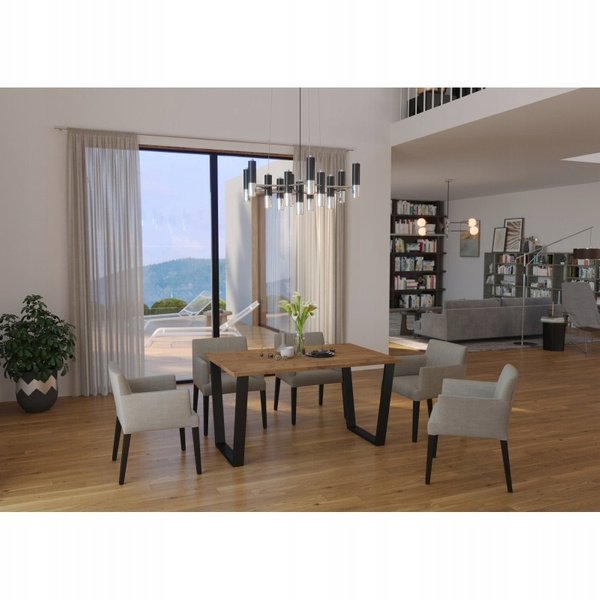 Stół loftowy do jadalni CEZAR 138x90 DĄB LANCELOT