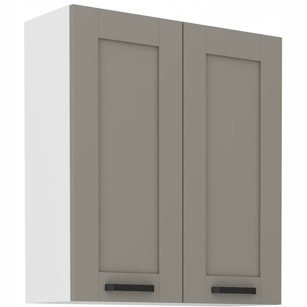 Szafka kuchenna górna LUNA 80 G-90 2F CLAY GREY / BIAŁY MAT