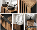 Meble łazienkowe XILO 120-2, Umywalka, 2xLustro LED, 2xSyfon, Wotan/Szary