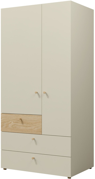 Szafa Dwudrzwiowa YUKI 2 90cm z szufladami, Meble Młodzieżowe KORAL