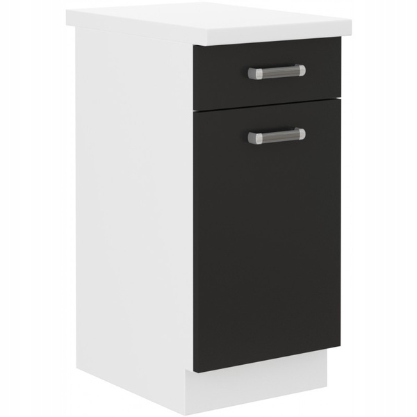 Meble kuchenne OMEGA zestaw mebli BIAŁY/CZARNY 260cm