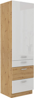 Szafka kuchenna wysoka, słupek 60 DKS-210 1F 3S DĄB ARTISAN BIAŁY POŁYSK, Meble Kuchenne ARTISAN