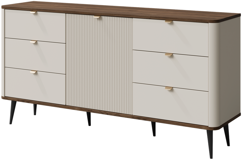 Komoda MARLY 9 160cm, Meble Pokojowe MARLY, KASZMIR / SZARY KAMIEŃ