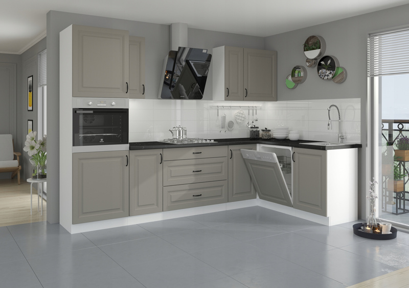 Szafka kuchenna górna narożna STILO 60x60 GN-72 (45°) 1F CLAYGREY/BIAŁY MAT