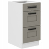 Szafka kuchenna dolna LUNA 40 D 3S BB CLAY GREY / BIAŁY MAT