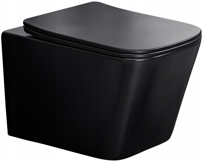 Misa wisząca WC HUNG, deska wolnoopadająca Czarny Mat