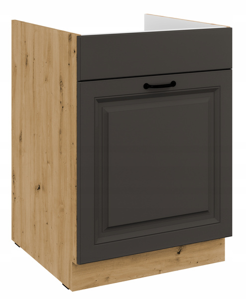 Szafka kuchenna dolna STILO 60 ZL 1S BB GRAFIT MAT/DĄB ARTISAN