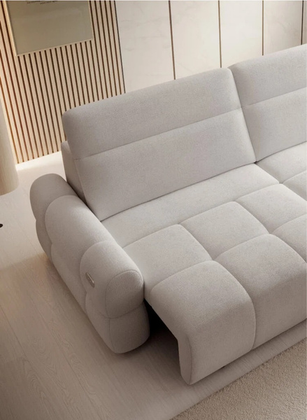 Sofa rozkładana MATEO Bigsofa 264 cm, Elektryczny wysuw siedziska, Zagłówki