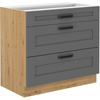 Meble kuchenne zestaw narożny LUNA DUST GREY / DĄB ARTISAN kuchnia szafki