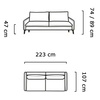 Sofa z funkcją spania GLOSSY 223 cm, Automat, Pojemnik, Sprężyny
