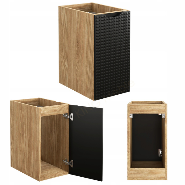 Meble łazienkowe LUXOR BLACK 90-2, Umywalka nablatowa, Dąb/Czarny, 2 KOLORY