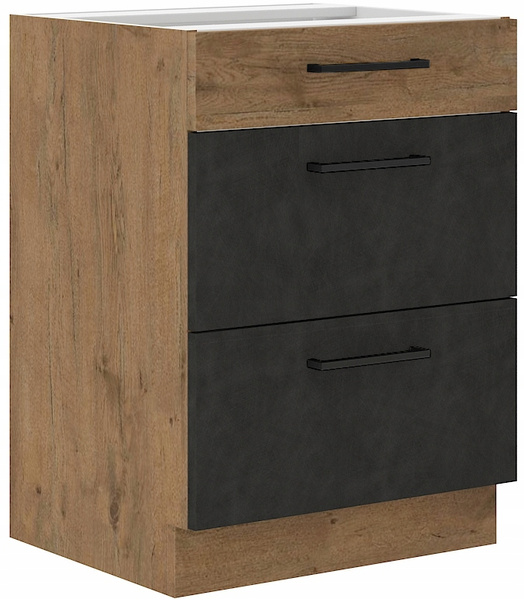 Szafka kuchenna dolna VIGO 60 D 3S BB DARK WOOD / DĄB LANCELOT