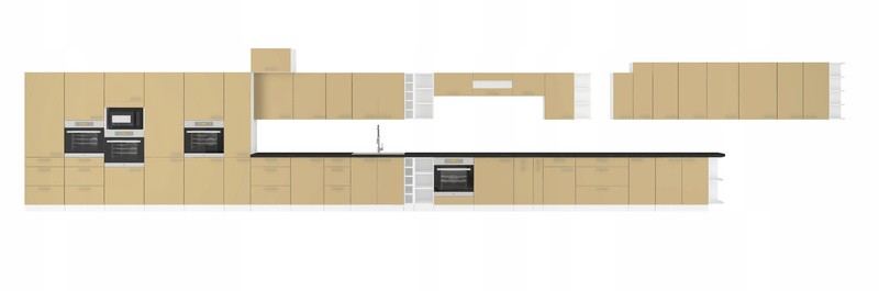 Szafka kuchenna górna LARA 60x60 GN-72 (90°) 2F BIAŁY/CAPPUCCINO POŁYSK