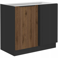 Szafka kuchenna dolna narożna MONZA 105 ND 1F BB ORZECH OKAPI / CZARNY MAT
