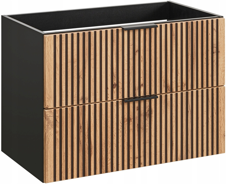 Zestaw mebli 80cm z umywalką, Meble łazienkowe XILO Dąb Wotan/Szary Kosmos