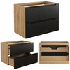 Meble łazienkowe LUXOR BLACK 160, Umywalki nablatowe, Dąb/Czarny, 2 KOLORY