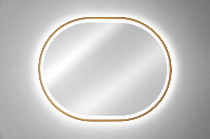 Lustro łazienkowe LED w ramie, Meble łazienkowe APOLLO Złoty