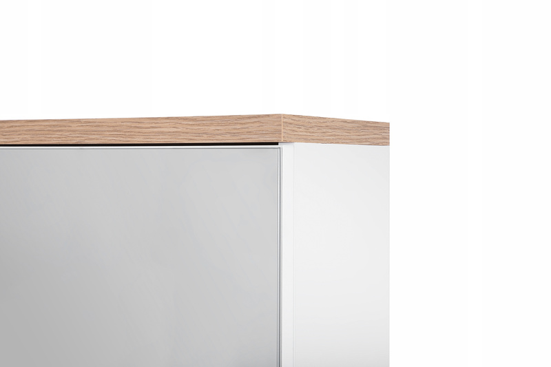 Szafka z lustrem 840, Meble łazienkowe BALI Dąb Craft / Biały Połysk