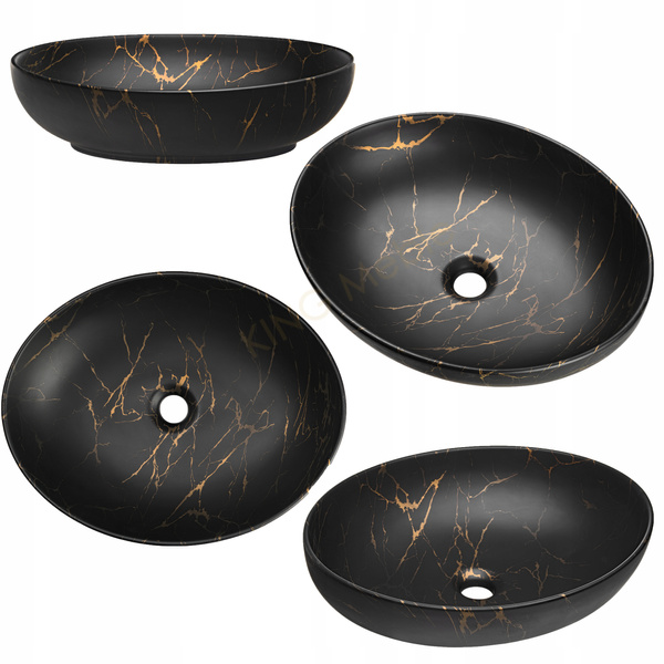 Meble łazienkowe LUXOR BLACK 90-2, Umywalka nablatowa, Dąb/Czarny, 2 KOLORY
