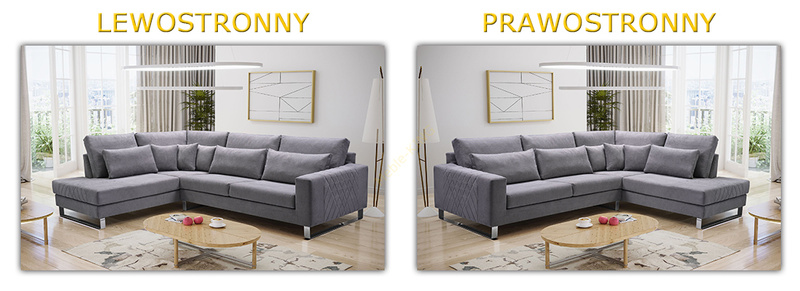 Duży Nowoczesny Narożnik do salonu CORNET 314 cm, Rogówka